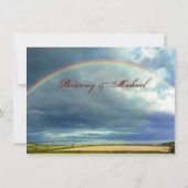 Regenbogen über Länderfeldern Hochzeitsfeiern Einladung (Rückseite)
