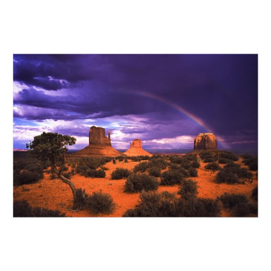Regenbogen über Monument Valley Foto Print (Vorne)