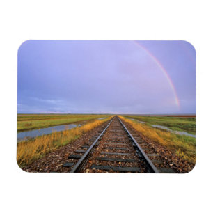 Regenbogen über Schienen in der Nähe von Fairfield Magnet