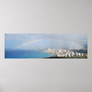 Regenbogen über Waikiki Poster