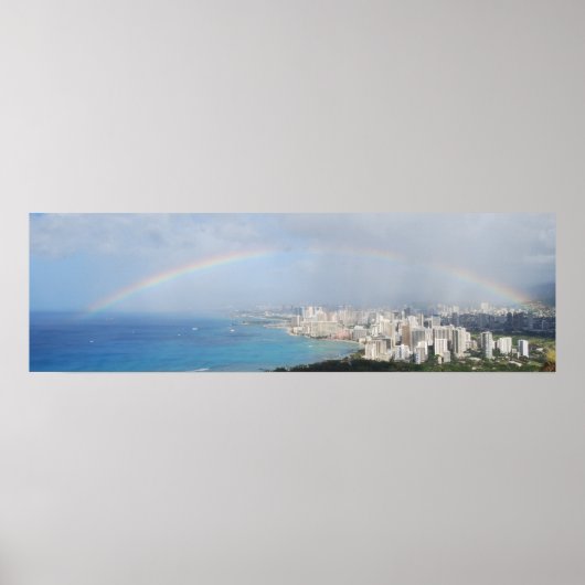 Regenbogen über Waikiki Poster (Vorne)