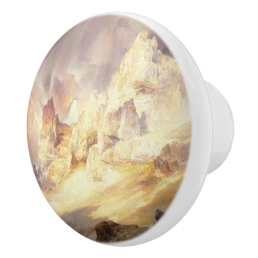 Regenbogen über Yellowstone, Moran 1900 Keramikknauf (Rechts)