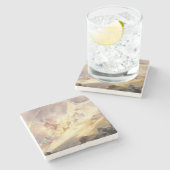 Regenbogen über Yellowstone, Moran 1900 Steinuntersetzer (Seitenansicht)