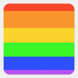 Regenbogen überall! quadratischer aufkleber