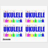 Regenbogen-Ukuleles Rechteckiger Aufkleber (Blatt)