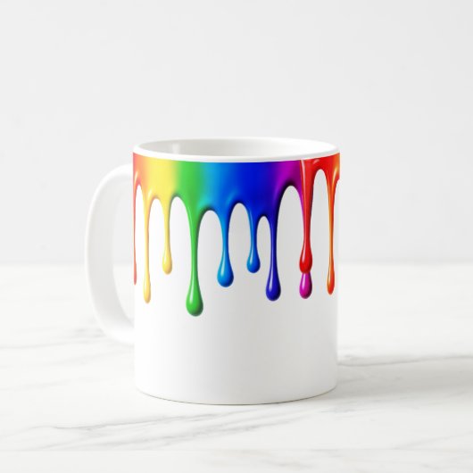 Regenbogen um einen Mug. Kaffeetasse (Vorderseite Links)