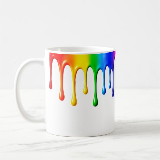 Regenbogen um einen Mug. Kaffeetasse (Links)