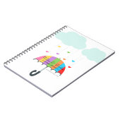 Regenbogen Umbrella Neutral Baby Shower Gästebuch Notizblock (Linke Seite)