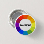 Regenbogen umkreister ey/em/eir Pronomenknopf Button (Vorne & Hinten)