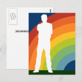 Regenbogen-umrandeter Mann Postkarte (Vorne/Hinten)