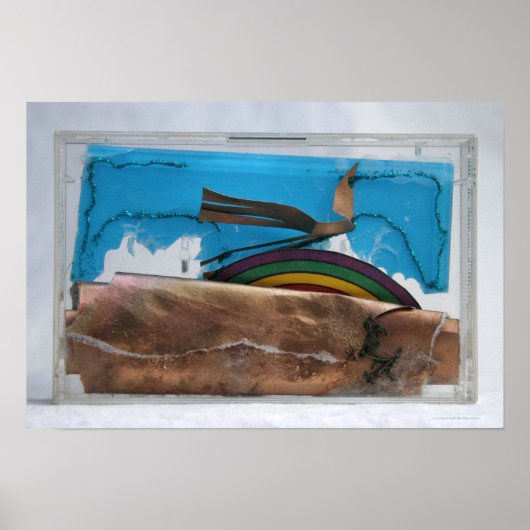 Regenbogen und Abstrakter Vogel K7 1986 Mischmedie Poster (Vorne)