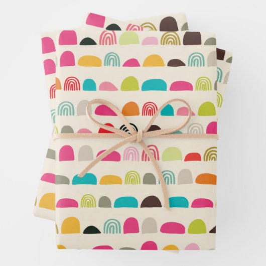 Regenbogen und Abstraktes Muster Geschenkpapier Set (Beispiel)