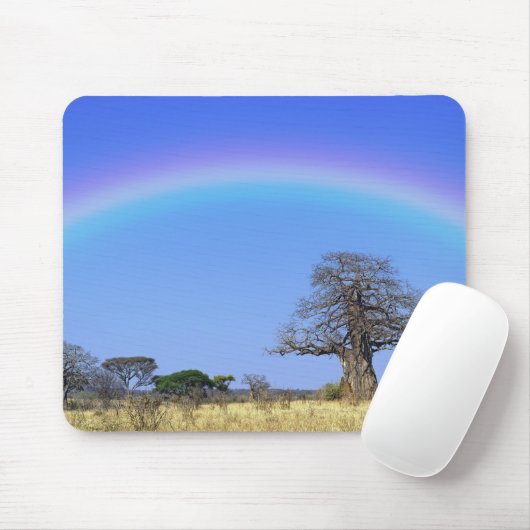 Regenbogen und afrikanischer Baobab-Baum, Adansoni Mousepad (Mit Mouse)