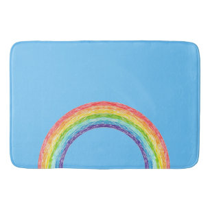 Regenbogen und blauer Himmel Badematte