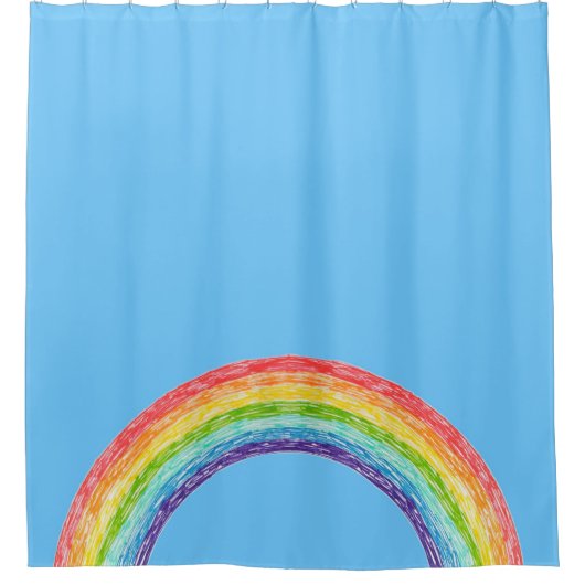 Regenbogen und blauer Himmel Duschvorhang (Vorderseite)