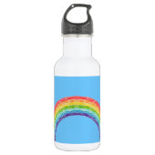 Regenbogen und blauer Himmel Edelstahlflasche (Vorderseite)