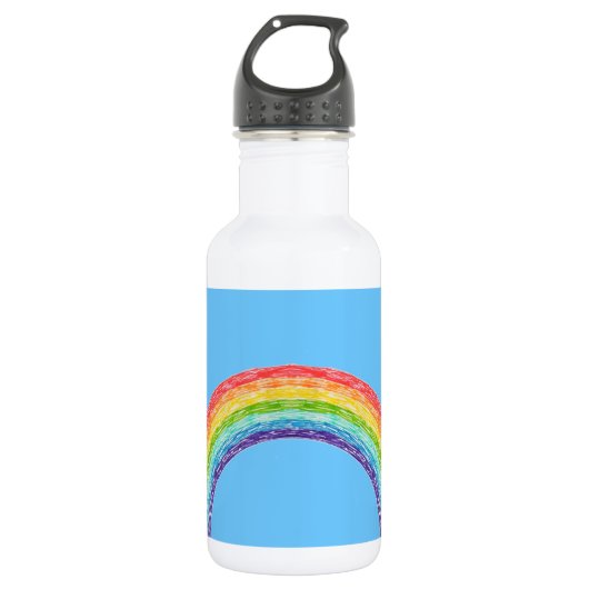 Regenbogen und blauer Himmel Edelstahlflasche (Vorderseite)