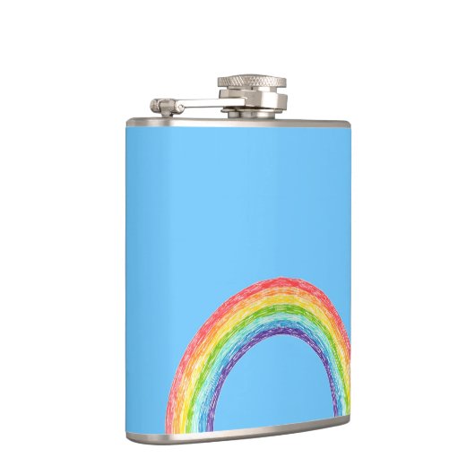 Regenbogen und blauer Himmel Flachmann (Rechts)