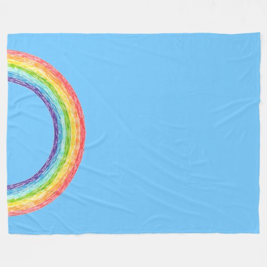 Regenbogen und blauer Himmel Fleecedecke (Vorderseite (Horizontal))