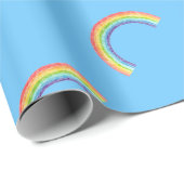 Regenbogen und blauer Himmel Geschenkpapier (Rolleneckpunkt)