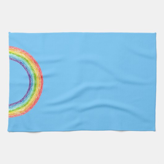 Regenbogen und blauer Himmel Geschirrtuch (Horizontal)