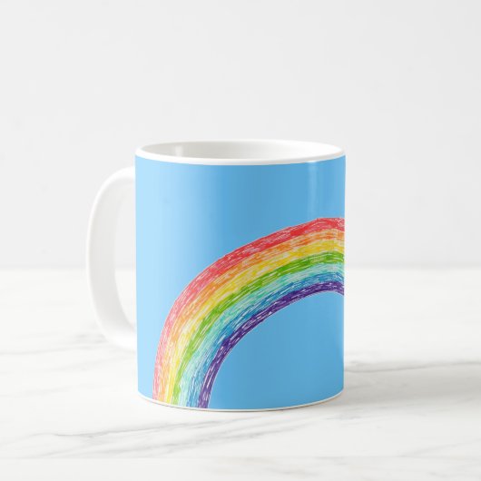 Regenbogen und blauer Himmel Kaffeetasse (Vorderseite Links)