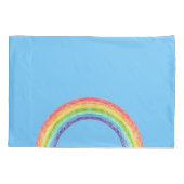 Regenbogen und blauer Himmel Kissenbezug (Rückseite)