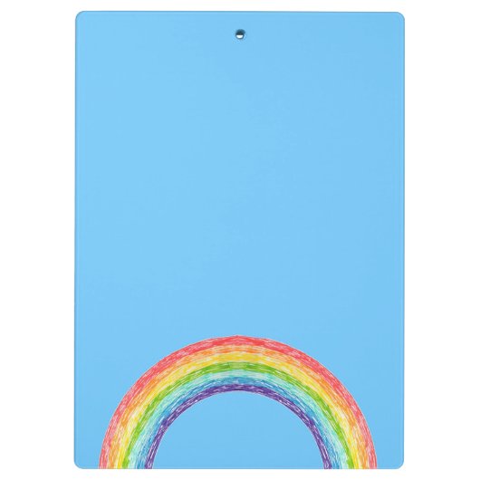 Regenbogen und blauer Himmel Klemmbrett (Rückseite)