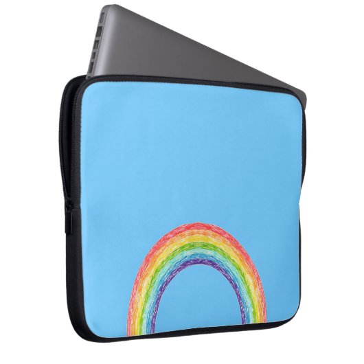 Regenbogen und blauer Himmel Laptopschutzhülle (Vorne Rechts)