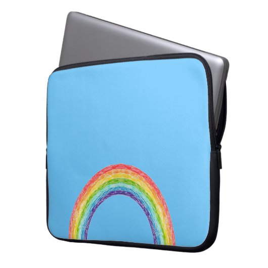 Regenbogen und blauer Himmel Laptopschutzhülle (Vorderseite Links)