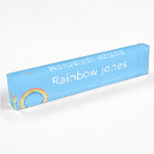 Regenbogen und blauer Himmel Namensplakette