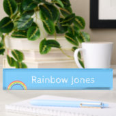 Regenbogen und blauer Himmel Namensplakette