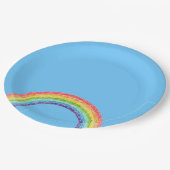 Regenbogen und blauer Himmel Pappteller (Schrägansicht)