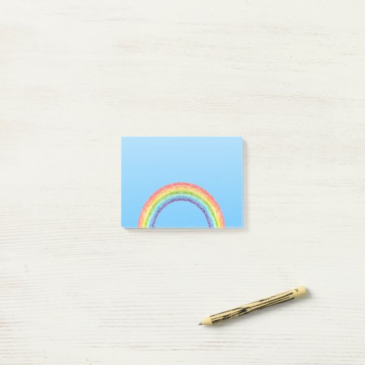 Regenbogen und blauer Himmel Post-it Klebezettel (Auf Schreibtisch)