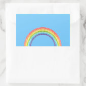 Regenbogen und blauer Himmel Rechteckiger Aufkleber (Tasche)
