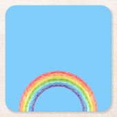 Regenbogen und blauer Himmel Rechteckiger Pappuntersetzer (Vorderseite)