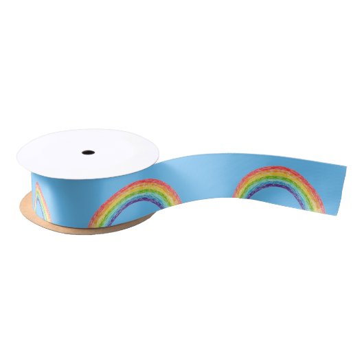 Regenbogen und blauer Himmel Satinband (Spule)