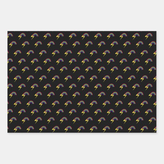 Regenbogen und Blitz Geschenkpapier Set (Vorderseite 3)