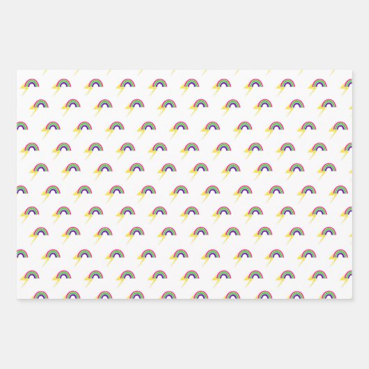 Regenbogen und Blitz Geschenkpapier Set (Vorderseite 2)