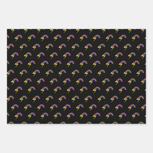 Regenbogen und Blitz Geschenkpapier Set (Vorderseite)