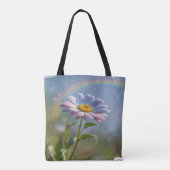 Regenbogen und Blume - farbenfrohe Leinwand Tasche (Rückseite)