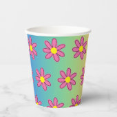 Regenbogen und Blume Pappbecher (Vorderseite)