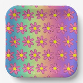 Regenbogen und Blume Pappteller (Vorderseite)