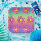 Regenbogen und Blume Pappteller (Party)