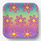 Regenbogen und Blume Pappteller (Vorderseite)