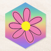 Regenbogen und Blume Untersetzer (Vorderseite)