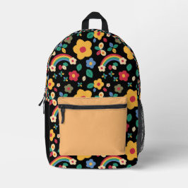 Regenbögen und Blumen Bedruckter Rucksack