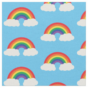 Regenbogen und Cloud auf Niedlichen blauen Kindern Stoff