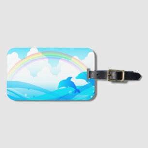 Regenbogen und Delphine Gepäckanhänger