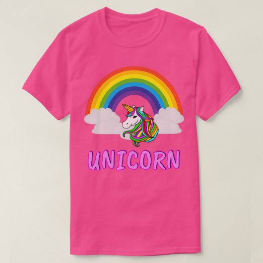Regenbogen und Einhorn T-Shirt (Design vorne)